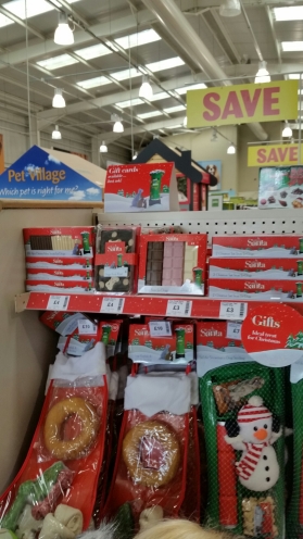 The Christmas doggy shelf at Pets At Home